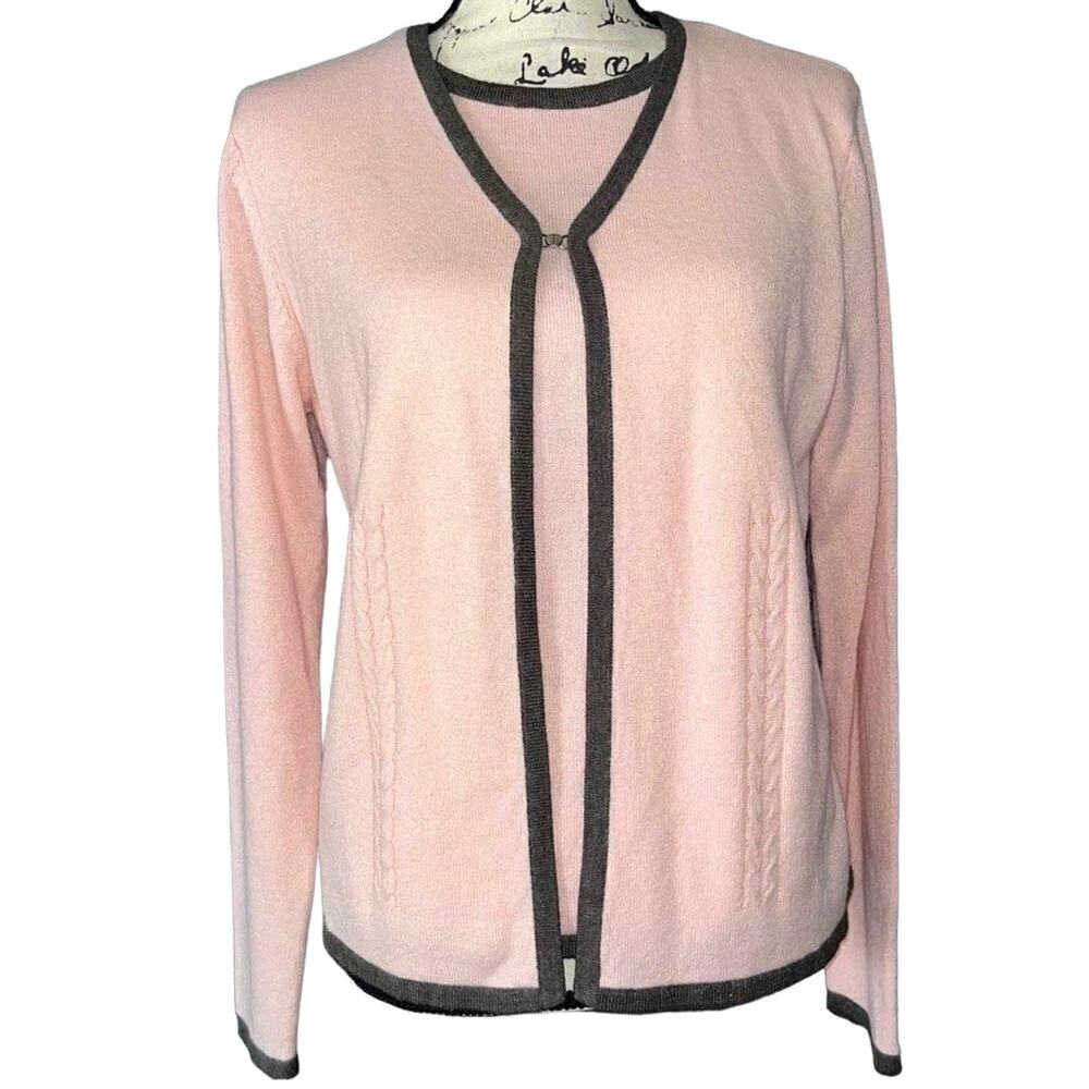 Sag Harbor‎ pink & gray one-piece sweater small